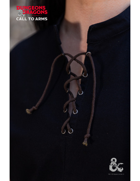 Camisa medieval de Pícaro, negro-marrón