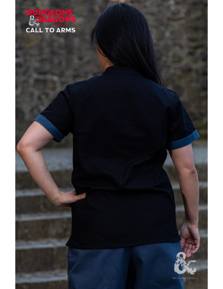 Middeleeuws Rogue shirt, zwart-blauw