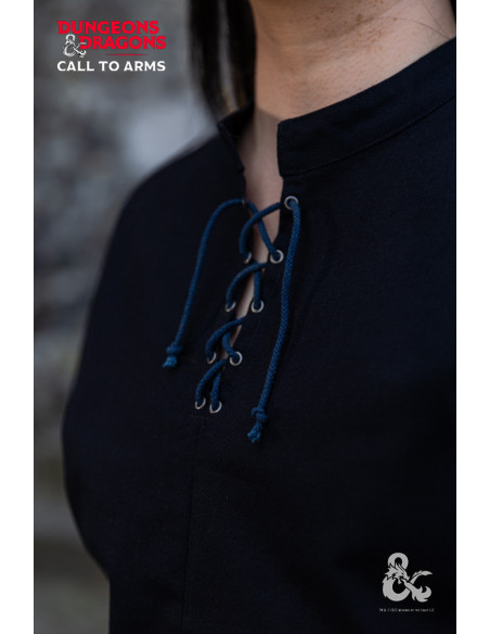 Camisa medieval de Pícaro, negro-azul