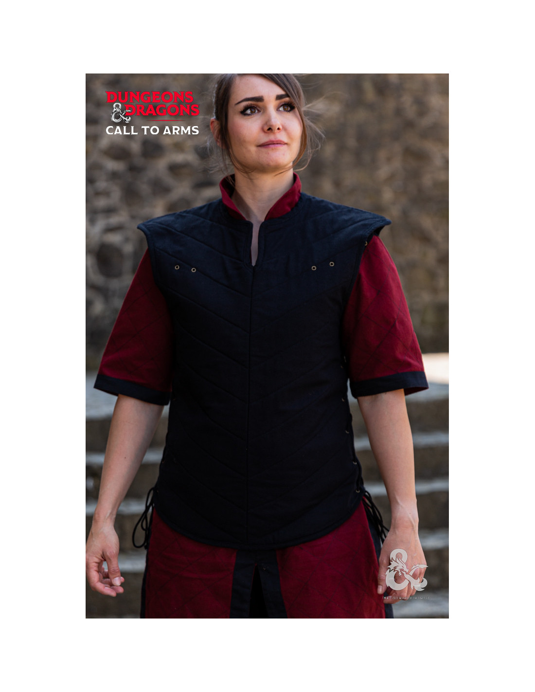 Chaleco medieval mujer Elfa Aventurera en negro