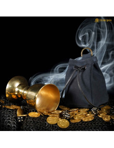 Bolsa medieval cuero LARP (12,7 x 10,1 cm.)