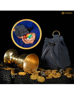 Bolsa medieval cuero LARP (12,7 x 10,1 cm.) 2