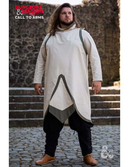 Medieval Cleric's tunika, naturlig hvid