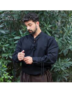 Camisa medieval algodón modelo Luigi, negro