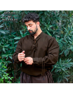 Camisa medieval algodón modelo Luigi, marrón