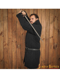 Gambesón medieval algodón acolchado tipo 10, negro 2