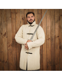 Gambesón medieval algodón acolchado tipo 10, crudo