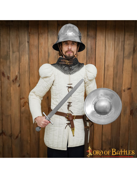 Funktioneller runder Stahlschild zum...