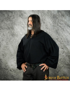 Camisa medieval algodón modelo Usna, negro 2