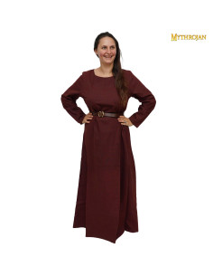 Vestido medieval largo Siglos X-XV, marrón