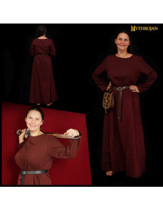 Vestido medieval largo Siglos X-XV, marrón 2