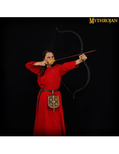 Vestido medieval largo Siglos X-XV, rojo 2