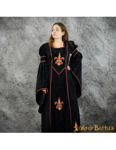 Middelalderkjole med fleur-de-lis design, model Blanca