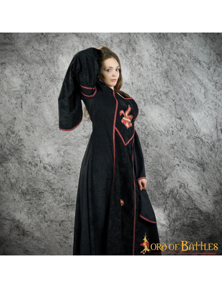 Vestido medieval diseño flor de lis,...
