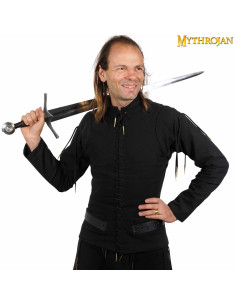 Chaqueta medieval con cordones para hombre en negro
