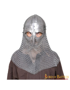 Casco vikingo Spanghelm verdugo de malla