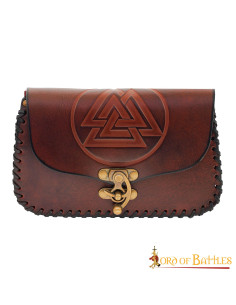 Bolso riñonera vikinga en cuero modelo Valknut