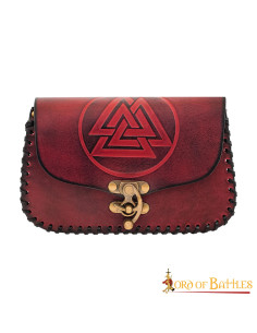 Bolso riñonera vikinga en cuero modelo Valknut 2