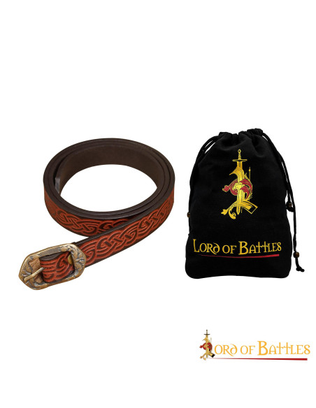 Middelalderlig læderbælte med prægede...