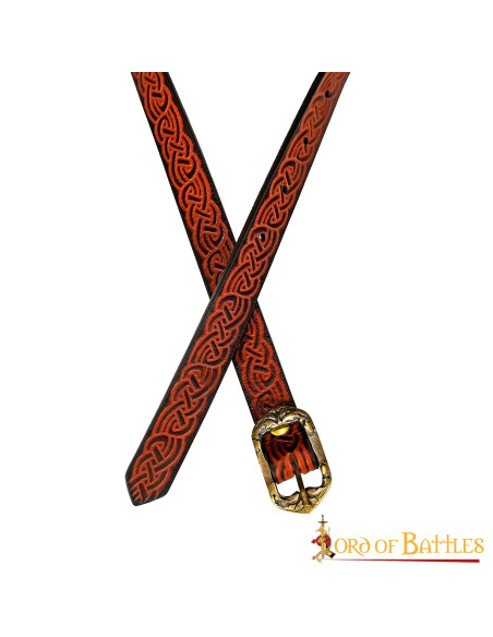 Cinturón medieval cuero nudos celtas... Cinturón medieval cuero nudos celtas...