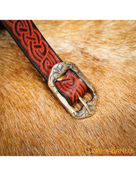Cinturón medieval cuero nudos celtas... Cinturón medieval cuero nudos celtas...