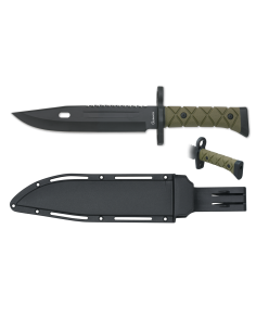 Albainox mærke taktisk kniv grøn - sort (34 cm.)
