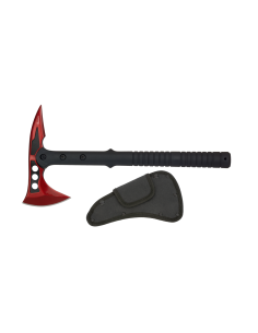Taktische Axt der Marke Albainox rot - schwarz mit Scheide