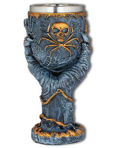 Fantasy resin kop håndmodel, grå - guld