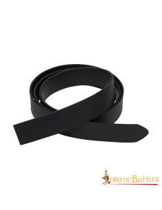 Cinturón medieval cuero liso sin hebilla, negro 2
