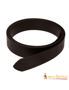 Cinturón medieval cuero liso sin hebilla, marrón
