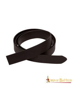 Cinturón medieval cuero liso sin hebilla, marrón 2