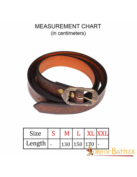 Håndlavet middelalderbælte med...