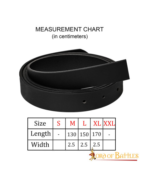 Cinturón medieval cuero negro sin...