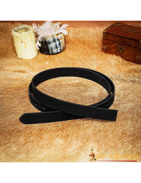 Cinturón medieval cuero negro sin...