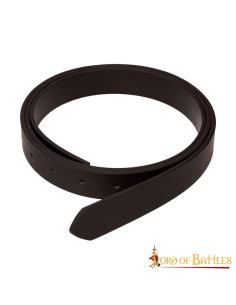Middeleeuwse bruinleren riem zonder gesp, (2,5 cm.)