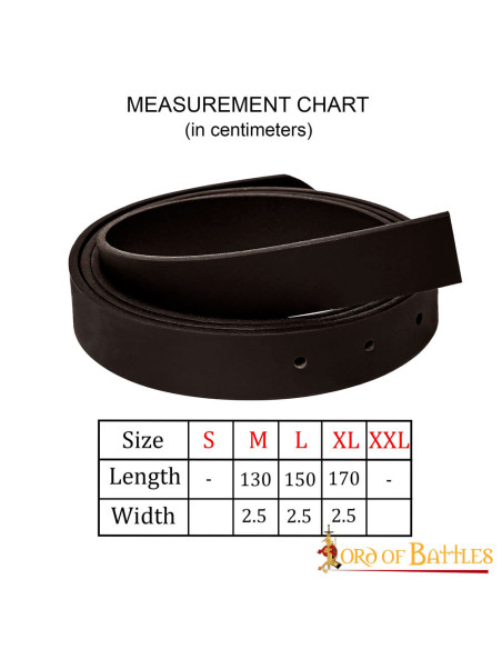 Middelalderbrunt læderbælte uden...