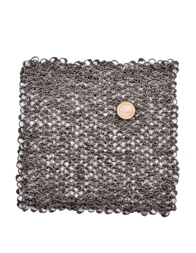 Pieza cota de malla remachada, acabado natural (20x20 cm.)