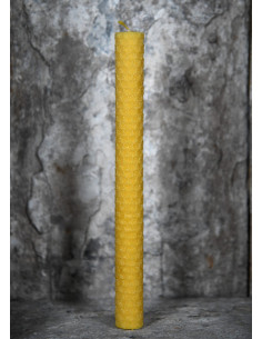 Bijenwas stompkaars, 4 uur. (20x2 cm.)