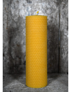 Vela de pilar de cera de abejas, 14 horas. (15x4 cm.)
