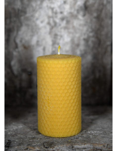 Vela de pilar de cera de abejas, 17 horas. (10x5,8 cm.)