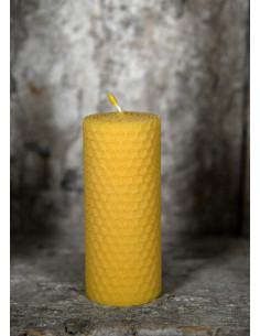 Vela de pilar de cera de abejas, 6 horas. (10x4 cm.)