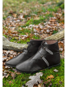 Botines medievales, 2 hebillas, marrones