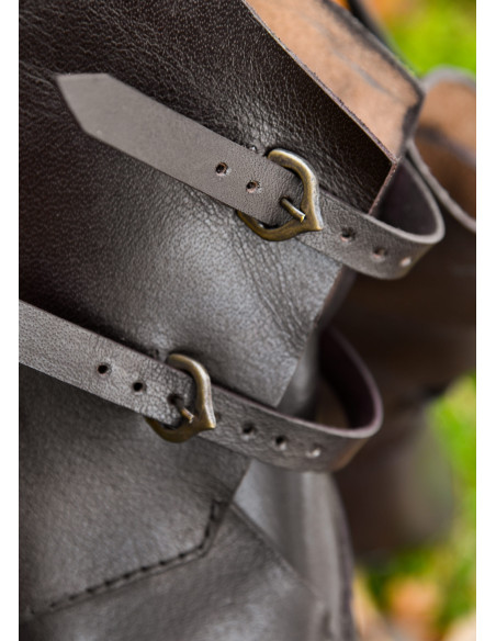 Botines medievales, 2 hebillas, marrones