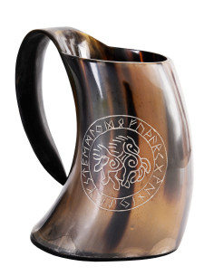 Jarra de Cerveza Vikinga caballo de Odín, Sleipnir...