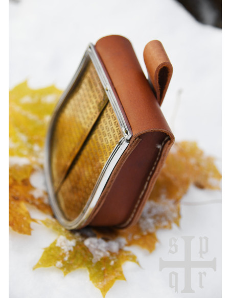 Bolsa medieval cuero marrón con...