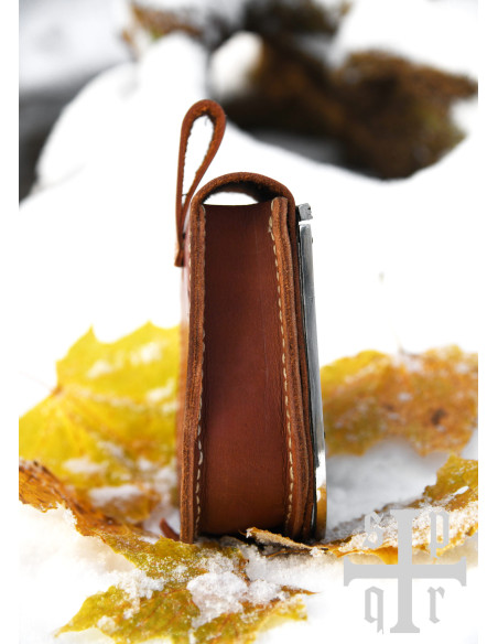 Mittelalterliche braune Ledertasche...