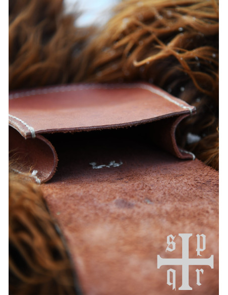 Mittelalterliche braune Ledertasche...