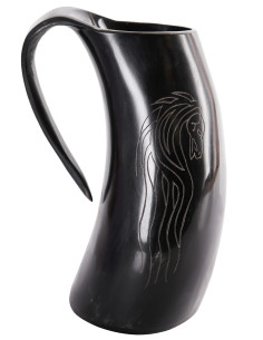 Wikinger-Bierkrug Pferde aus Horn (650-800 ml.)