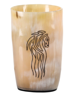 Vikingehesteglas i bøffelhorn (150-250 ml.)