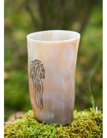 Vaso vikingo caballo en cuerno de...